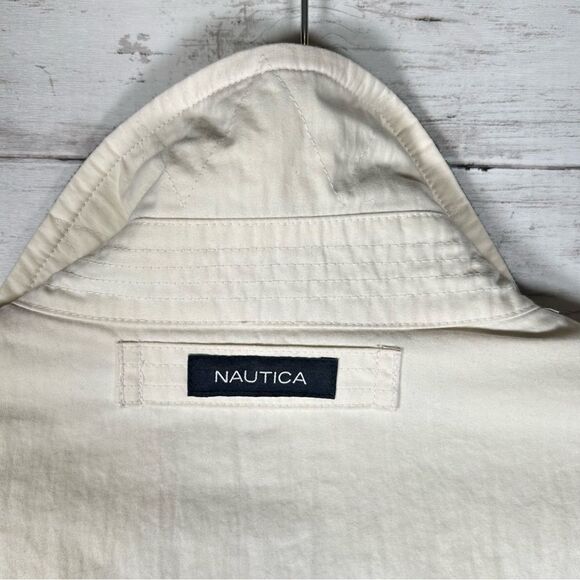 Nautica Rainbreaker Utility Bomber Ivory Men’s Cotton/ Nylon Lined Jacket XL - Picture 10 of 10
